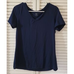 Blue V-Neck Tee Top by Athletic – Size M